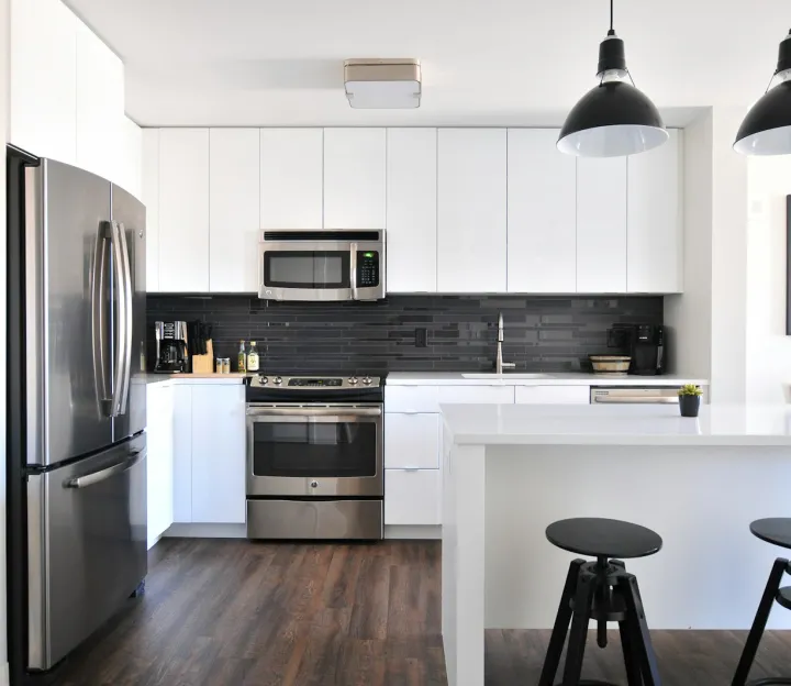 Interior de una vivienda con puntos de iluminación