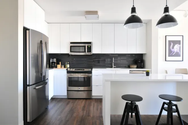 Interior de una vivienda con puntos de iluminación
